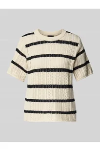 T-shirt o kroju regular fit z dzianiny z czystej bawełny - Pieces - Koszulki i topy damskie - miniaturka - grafika 1