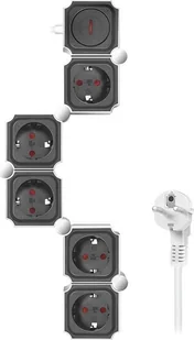 Listwa zasilająca LogiLink przeciwprzepięciowa 5 gniazd 1.5 m czarna LPS277 - Listwy zasilające - miniaturka - grafika 1