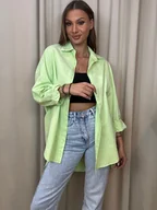 Bluzki damskie - Bawełniana koszula Lime - miniaturka - grafika 1