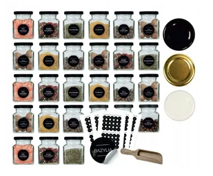 Słoik słoiczek szklany na przyprawy 120ml 20szt+200szt naklejek M2+łopatka - Pojemniki kuchenne - miniaturka - grafika 1