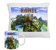 Gadżety dla niej i dla niego - ZESTAW PODUSZKA + KUBEK Prezent MINECRAFT GTA STEVE + IMIĘ 24 - miniaturka - grafika 1