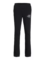 Spodnie i spodenki dla dziewczynek - Jack&Jones Junior Spodnie dresowe Gordon 12221570 Czarny Regular Fit - miniaturka - grafika 1