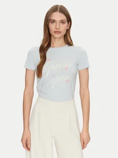 Guess Jeans T-Shirt W5GI24 J1314 Niebieski Regular Fit - Koszulki i topy damskie - miniaturka - grafika 1
