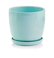 Donice - Okrągła Miętowa Doniczka Do Domu 17X16 Cm - miniaturka - grafika 1