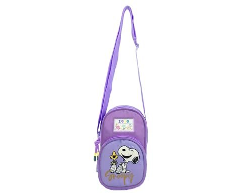 CyP Brands Snoopy Mini torba dziewczęca torebka damska mobilna torba na ramię fioletowy kolor oficjalny produkt, Fioletowy, Estandar