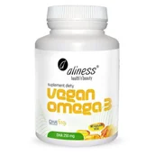 Witaminy i minerały - Aliness Vegan Omega 3 DHA 250mg (Olej z mikroalg) 60 Kapsułek wegańskich - miniaturka - grafika 1