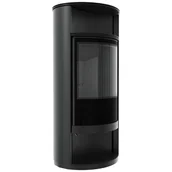 Piece wolnostojące - Piec stalowy koza RUNA Ø 150 8 kW z czarnym termotec - miniaturka - grafika 1