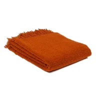 Koce - Koc wełniany merynos Bukle 140x200 pomarańczowy z frędzlami - miniaturka - grafika 1