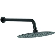 Deszczownice - Ferro deszczownica 25 cm okrągła z ramieniem ściennym czarny mat NPT13BL - miniaturka - grafika 1