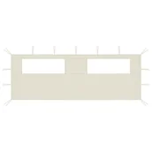 Pozostałe ozdoby ogrodowe - vidaXL Ścianka z oknami do altany, 6x2 m, kremowa - miniaturka - grafika 1