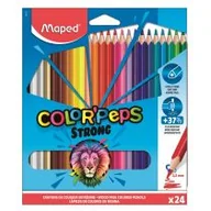 Kredki, ołówki, pastele i pisaki - Maped Kredki Colorpeps Strong trójkątne 24 kolory - Maped - miniaturka - grafika 1
