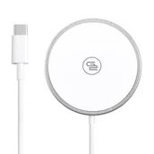 Ładowarki do telefonów - GoGEN Bezprzewodowa ładowarka s MagSafe WCHMS01 Biała - miniaturka - grafika 1