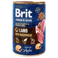 Mokra karma dla psów - Brit Premium by Nature, 6 x 400 g - Jagnięcina z gryką - miniaturka - grafika 1