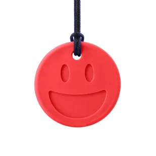 Gryzak Terapeutyczny Naszyjnik SMILEY FACE Czerwony - Gryzaki dla dzieci - miniaturka - grafika 1