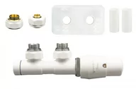 Zawory i kraniki - Zawór termostatyczny 50mm TWINS biały prawy Pex All in One rozeta zespolona prostokątna - miniaturka - grafika 1