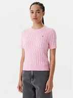 Swetry damskie - Tommy Hilfiger Sweter WW0WW45656 Różowy Regular Fit - miniaturka - grafika 1