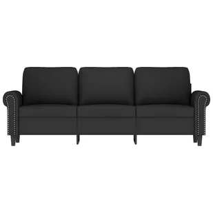 Sofa 3-osobowa, czarny, 180 cm, tapicerowana aksamitem Lumarko! - Sofy i kanapy - miniaturka - grafika 4