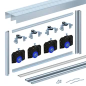 Meble modułowe i akcesoria - Ramowy system jezdny do dwóch skrzydeł drzwi przesuwnych Omega srebrny Spaceo - miniaturka - grafika 1