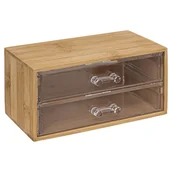 Kosmetyczki, organizery i kuferki - 5five Simply Smart Bambusowy organizer na kosmetyki, 2 przeźroczyste szufladki - miniaturka - grafika 1