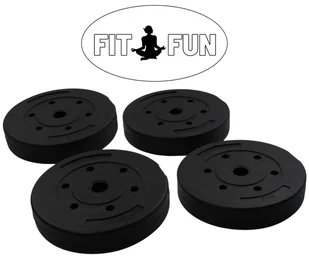 Fit Fun ZESTAW 20kg OBCIĄŻENIE BITUMICZNE KOMPOZYTOWE 4x 5kg TALEŻ ciężar 4x5kg - Obciążenia - miniaturka - grafika 1