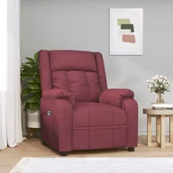 Fotele - Lumarko Elektryczny fotel rozkładany, winna czerwień, obity tkaniną - miniaturka - grafika 1