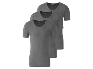 Koszulki męskie - LIVERGY LIVERGY Podkoszulka męska z bawełny, 3 sztuki (7/XL, Antracytowy, Dekolt okrągły) - grafika 1