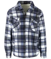 Swetry męskie - Ciepła polarowa koszula męska w kratę ocieplana futerkiem-4XL - miniaturka - grafika 1