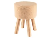 Taborety i hokery - Livarno Home Livarno Home Taboret z futrzanym siedziskiem (kwadratowy, aksamitny) - miniaturka - grafika 1