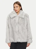 Płaszcze damskie - ONLY Futro Rubina 15325924 Szary Regular Fit - miniaturka - grafika 1