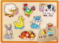 Zabawki sensoryczne - Układanka Drewniana FARMA Dla niemowląt Puzzle Sorter Zabawki Edukacyjne Drewniane sensoryczne - miniaturka - grafika 1