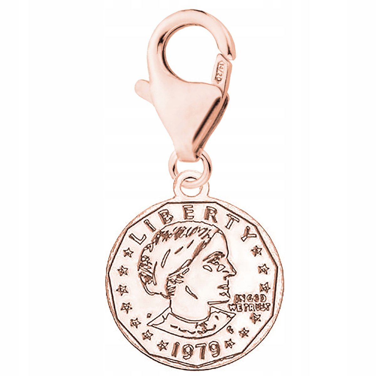 Zawieszka Pozłacana z Pieniążkiem Moneta Pieniążek Pieniądz SREBRO 925