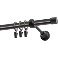 Karnisze - Karnisz DECASTYL Luna z kółkami pojedynczy 240 cm Czarny - miniaturka - grafika 1