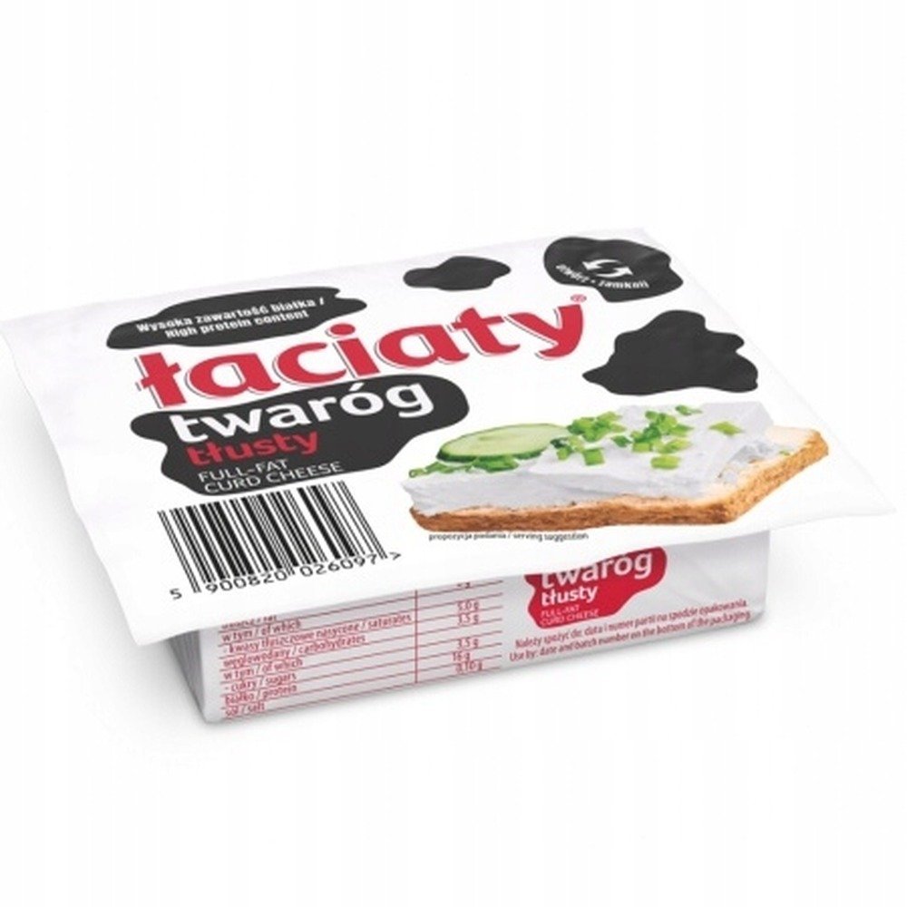 Twaróg tłusty naturalny w kostce 250 g