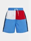 Spodenki damskie - Tommy Hilfiger Szorty kąpielowe UB0UB00527 Niebieski Regular Fit - miniaturka - grafika 1