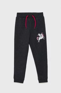 Spodnie i spodenki dla dziewczynek - Name it spodnie dziecięce kolor szary melanżowe - - grafika 1