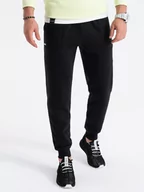 Spodnie męskie - Spodnie męskie dresowe joggery - czarne V1 OM-PASK-22FW-008 - miniaturka - grafika 1