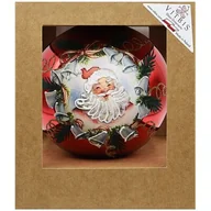 Bombki - Bombka szklana dekorowana Mikołaj 15 cm czerwony - miniaturka - grafika 1
