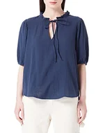 Bluzki damskie - VERO MODA VMNATALI NIA 2/4 Wide Top WVN bluzka damska, granatowy blezer, S - miniaturka - grafika 1