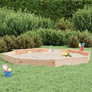 ﻿vidaXL Piaskownica z siedziskami, ośmiokątna, drewno sosnowe - Place zabaw - miniaturka - grafika 1