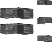 Pokrowce na meble ogrodowe - vidaXL Pokrowce na meble ogrodowe w kształcie litery L 2 szt. 16 oczek 215x215x70 cm - Pokrowce ochronne na meble ogrodowe - miniaturka - grafika 1