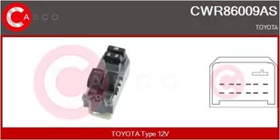 Przełącznik, podnośnik szyby Casco - Alternatory CWR86009AS - Akcesoria do układu elektrycznego - miniaturka - grafika 1