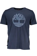 Koszulki męskie - NIEBIESKI T-SHIRT MĘSKI Z KRÓTKIM RĘKAWEM TIMBERLAND - Timberland - miniaturka - grafika 1