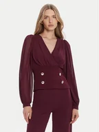 Bluzki damskie - Rinascimento Bluzka CFC0126180003 Bordowy Regular Fit - miniaturka - grafika 1
