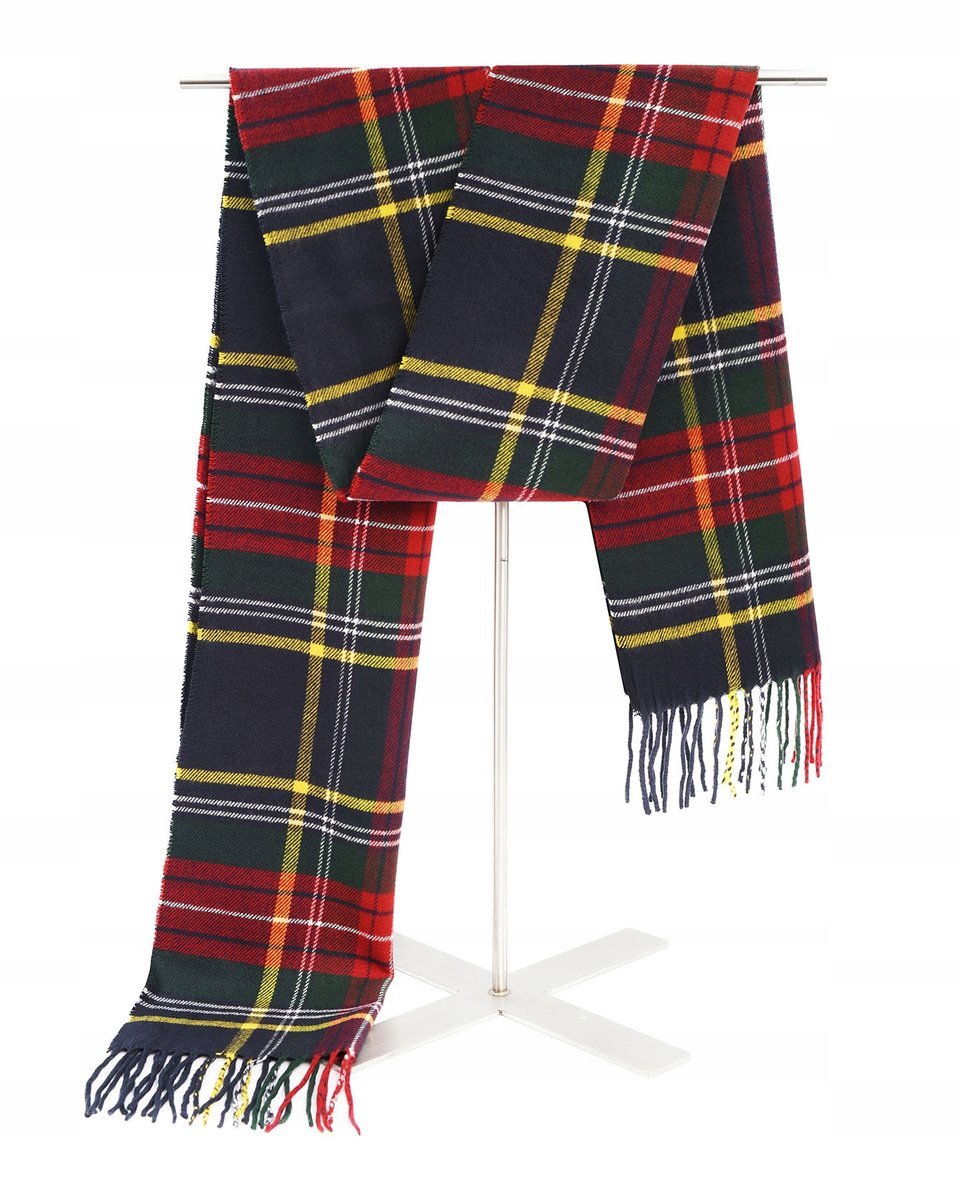 SZAL Szalik MĘSKI Zimowy CZERWONY GRANAT ZIELONY Świąteczna Krata PakoJeans