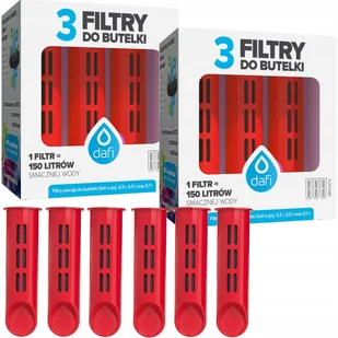 Zestaw Wkładów filtrujących do butelki DAFI SOLID SOFT czerwone 6 szt - Wkłady filtrujące - miniaturka - grafika 1