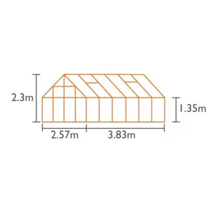 VITAVIA szklarnia ogrodowa Merkur 9900, czarna (9,9 m2; 2,57 x 3,83 m) + baza - Szklarnie ogrodowe VITAVIA szklarnia ogrodowa Merkur 9900, czarna (9,9 m2; 2,57 x 3,83 m) + baza - Szklarnie ogrodowe - miniaturka - grafika 3