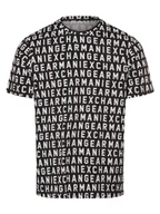 Koszulki męskie - Armani Exchange Koszulka męska Mężczyźni Bawełna czarny|biały wzorzysty, L - miniaturka - grafika 1
