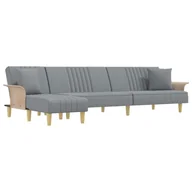Narożniki - Sofa rozkładana L, jasnoszara, 279x140x70 cm, tkan - miniaturka - grafika 1