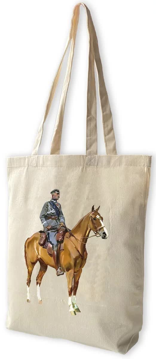 Torba bawełniana Józef Piłsudski na Kasztance Wojciech Kossak