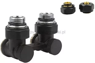 Varioterm Zawór odcinający kątowy Premium Elegancki ze złączką PEX/CU - czarny strukturalny PEX - alu-pex EPRNYGS0214/FK(Pex) - Zawory i kraniki - miniaturka - grafika 1